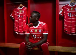 The new challenge of Mané Mané con la camiseta del Bayern