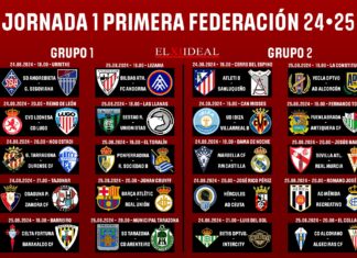 Horarios jornada 1 Primera Federación 2024/2025 Horarios jornada 1 Primera Federación 2024/2025