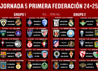 Horarios jornada 5 Primera Federación 2024/2025 Horarios jornada 5 Primera Federación 2024/2025