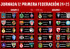 Horarios jornada 12 Primera Federación 2024/2025 Horarios jornada 12 Primera Federación 2024/2025
