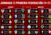 Horarios jornada 13 Primera Federación 2024/2025 Horarios jornada 13 Primera Federación 2024/2025