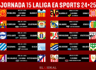 Horarios jornada 15 LaLiga EA Sports 2024/2025 Horarios jornada 15 LaLiga EA Sports 2024/2025