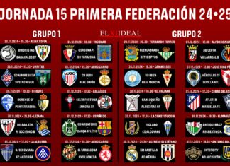 Horarios jornada 15 Primera Federación 2024/2025 Horarios jornada 15 Primera Federación 20242025