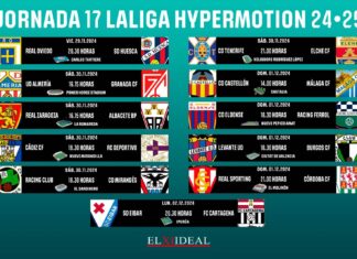 Horarios jornada 17 LaLiga Hypermotion 2024/2025 Horarios jornada 17 LaLiga Hypermotion 2024/2025