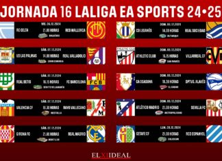 Horarios jornada 16 LaLiga EA Sports 2024/2025 Horarios jornada 16 LaLiga EA Sports 2024/2025