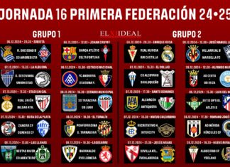 Horarios jornada 16 Primera Federación 2024/2025 Horarios jornada 16 Primera Federación 2024/2025