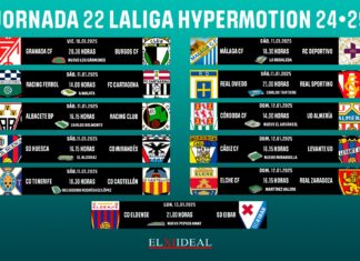Horarios jornada 22 LaLiga Hypermotion 2024/2025 Horarios jornada 22 LaLiga Hypermotion 2024/2025