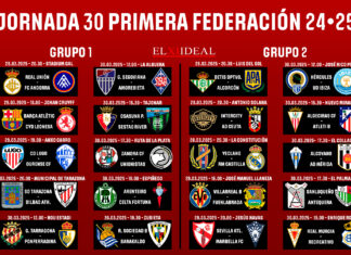 Horarios jornada 30 Primera Federación 2024/2025 Horarios jornada 30 Primera Federación 2024-2025