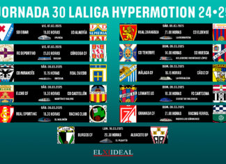 Horarios jornada 30 LaLiga Hypermotion 2024/2025 Horarios jornada 30 LaLiga Hypermotion 2024/2025