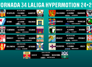 Horarios jornada 34 LaLiga Hypermotion 2024/2025 Horarios Jornada 34 LaLiga Hypermotion 2024/2025