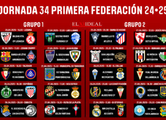 Horarios jornada 34 Primera Federación 2024/2025 Horarios jornada 34 Primera Federación 2024/2025