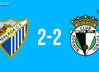 El Málaga reacciona a tiempo y rescata un punto ante el Burgos (2-2) El Málaga reacciona a tiempo y rescata un punto ante el Burgos (2-2)