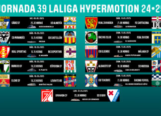 Horarios jornada 39 LaLiga Hypermotion 2024/2025 Horarios Jornada 39 LaLiga Hypermotion 2024/2025