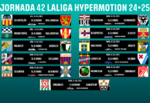 Horarios jornada 42 LaLiga Hypermotion 2024/2025 Horarios Jornada 42 LaLiga Hypermotion 2024/2025