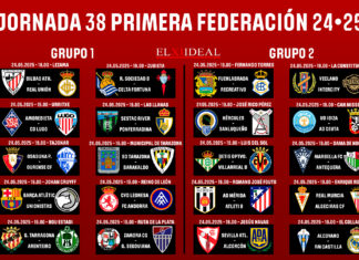 Horarios jornada 38 Primera Federación 2024/2025 Horarios jornada 38 Primera Federación 2024/2025
