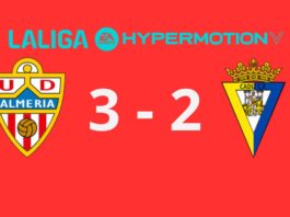 El Almería vuelve a sonreír con un Cipenga estelar (3-2)