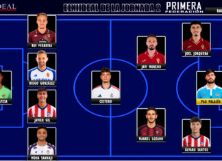El Once Ideal de la jornada 2 en Primera Federación 26/27 El Once Ideal de la jornada 2 en Primera Federación 26/27