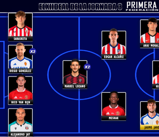 El Once Ideal de la jornada 3 en Primera Federación 26/27 El Once Ideal de la jornada 3 en Primera Federación 26/27