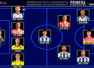 El Once Ideal de la jornada 5 en Primera Federación 26/27 El Once Ideal de la jornada 5 en Primera Federación 26/27