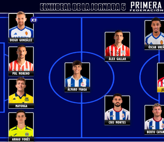 El Once Ideal de la jornada 5 en Primera Federación 26/27 El Once Ideal de la jornada 5 en Primera Federación 26/27