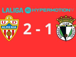 El Almería sigue al alza con remontada ante el Burgos (2-1) El Almería sigue al alza con remontada ante el Burgos (2-1)